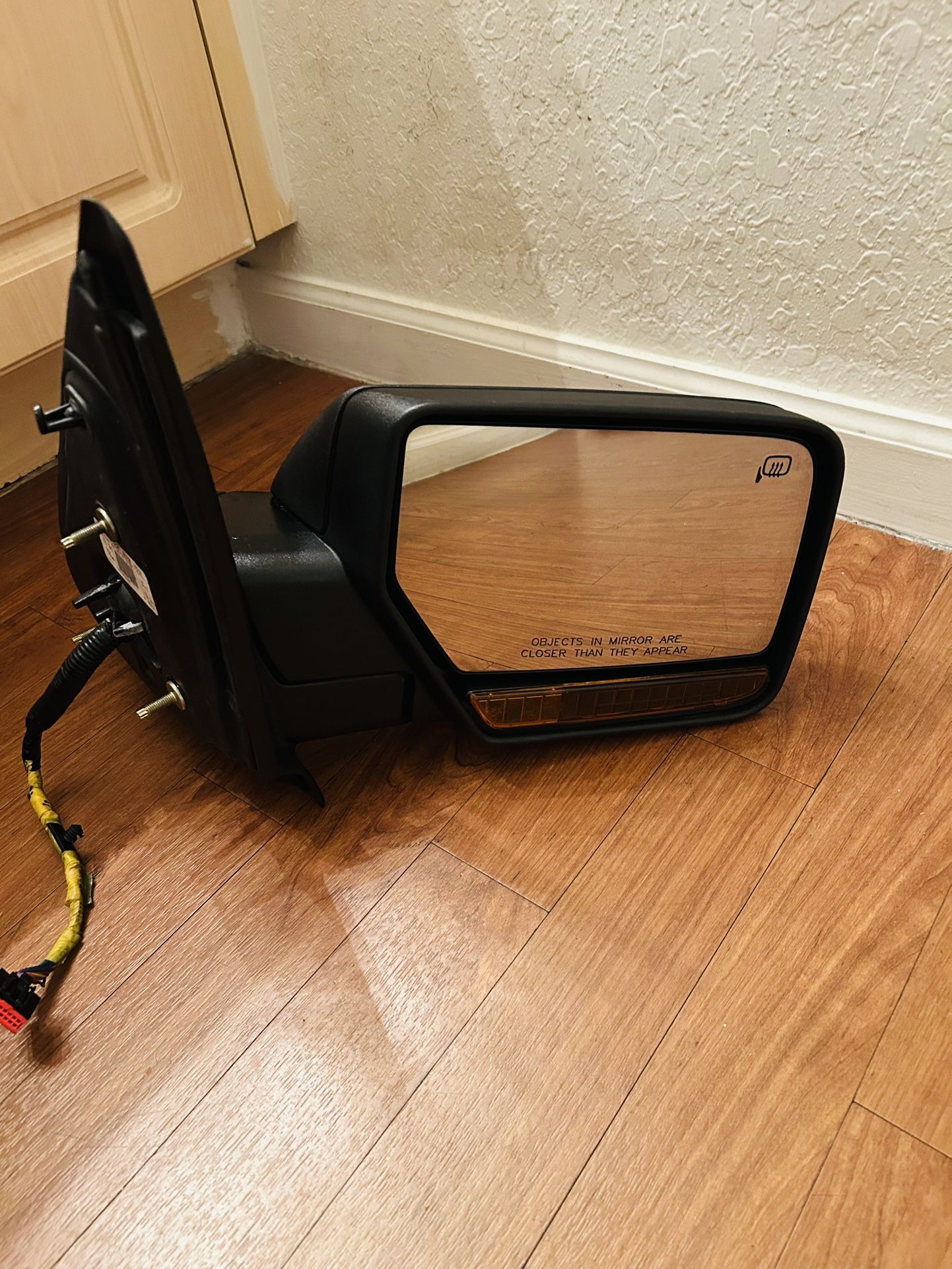 Mirror Compatible With 2007-2017 Ford Expedition Right Passenger Side Heated In-housing Signal Light Textured Black Kool-Vue