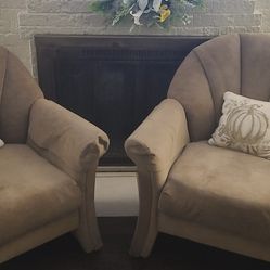 Suede Arm Chairs