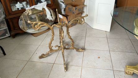 Vintage Wrought Iron Table With Glass Top