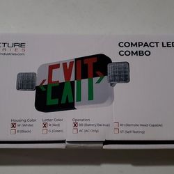 LED Red Exit Light Combo /Battery Backup 