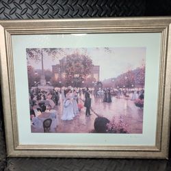 "Cafe Madeleine" by German artist Christa Kieffer (1940–2004) Signed Print