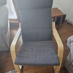 Beautiful and comfortable Ikea 
POÄNG Rocking chair With gray Cushion For Indoor & Outdoor Patio 