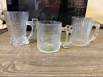 Flintstones McDonald's Glass Mugs Set of 3