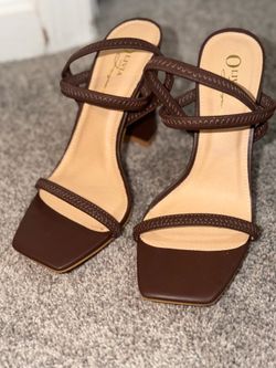 Brown Block Heels - Size 8