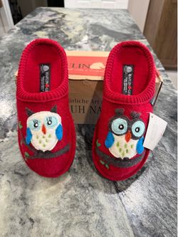Haflinger Olivia Red Wool Slippers