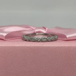Sterling Silver 925 Band With CZ Diamonds (size 5,6,7,8,9)