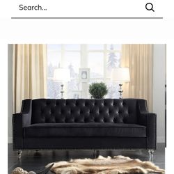 Chic Home Black Velvet Couch