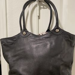 COACH Black Smooth Leather Large Hobo Purse Shoulder Bag