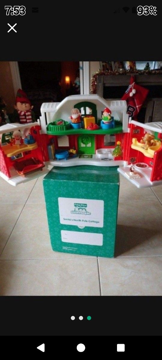 Fisher Price Little People Santa's North Pole Cottage Toys R Us Exclusive 2013 **RARE**LIGHTLY USED! Box Ok!