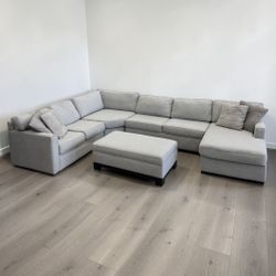HUGE LIGHT GREY SECTIONAL ( LIVING SPACES )