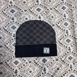 Brand New Dark Grey Checkered Beanie 