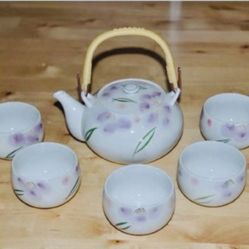 Japanese porcelain floral tea set