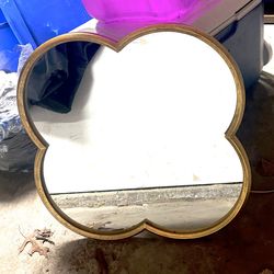 Gold Clover Shaped Mirror