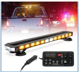 LUMENIX 31 Inch 168 LED Rooftop Strobe Emergency Lights Bar Warning Flashing Traffic Lightbar w/White LED Alley and Take Down Light for Construction V