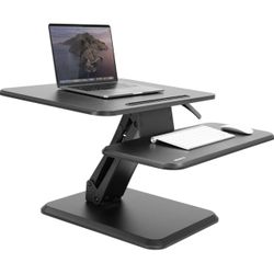 Mount-It! Standing Desk Converter, Compact Small 25” Adjustable Desktop Standing Desk - Sit to Desk Riser, Manual Lift with Gas Spring for Home Laptop