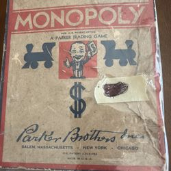 Vintage 1930 ‘s Monopoly Game Missing Board And Some Items 