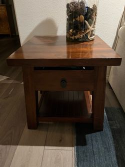 Wood side table