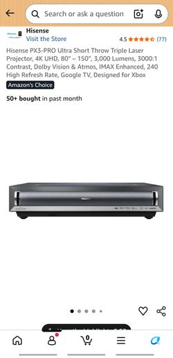 Hisense PX3-PRO Ultra Short Projector with 120' SCREEN INCLUDED