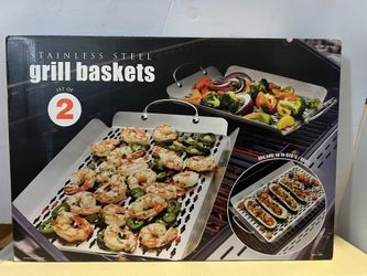 Linkfair Stainless Steel BBQ Baskets, 2-pack