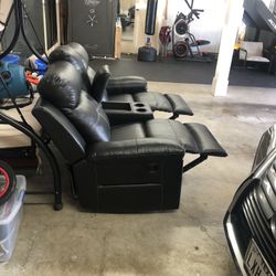 Two Seat Leather Recliner 