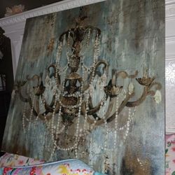 Beautiful Canvas chandelier  wall Art.