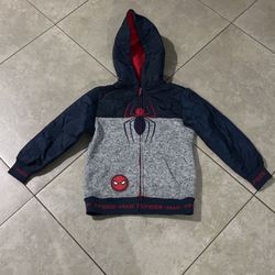 Spiderman Fleece Jacket / Sweater with Hood, Size 7