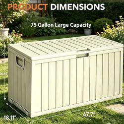 💥💥 Today ONLY!!! Brand New 75gal Beige Outdoor/Indoor Storage Bins 