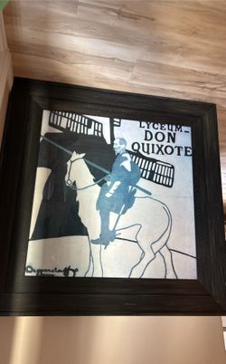 Don Quixote-Lovely Wood Frame Under Glass