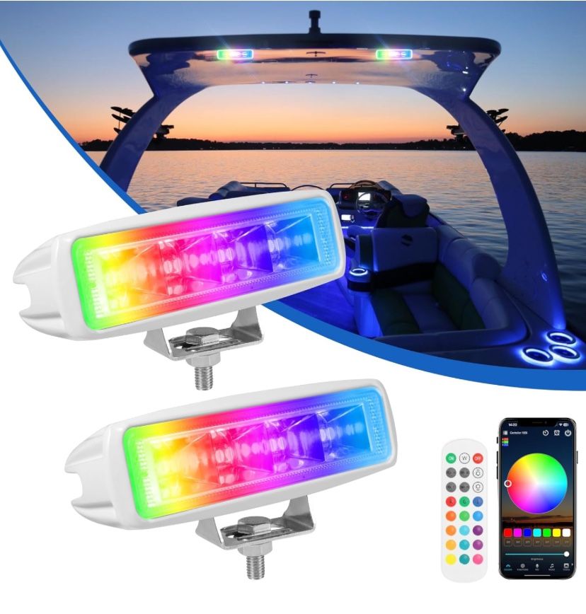 RGB Marine LED Light Bar Flood Spotlight