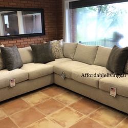 Ivory Chenille Sectional Brand New In Box 