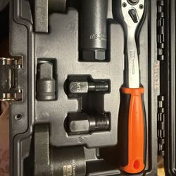 7PCS Oxygen Sensor Socket Set, O2 Sensor Socket and Thread Chaser Set w/Quick Release Ratchet, 3/8" & 1/2" Drive 7/8"(22mm) Oxygen Sensor Removal Tool