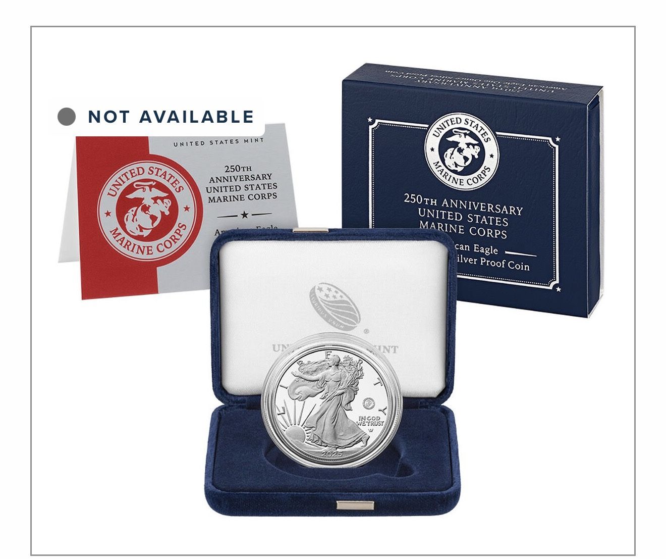 250th Anniversary United States Marine Corps American Eagle One Ounce Silver Proof Coin