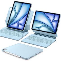 ESR iPad Air 11 Inch Case with Keyboard (M3/M2, 2025/2024) & iPad Pro 11/Air 5th/4th Gen Keyboard, Easy-Set Magnetic Stand, Portrait/Raised Modes, wit