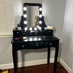 Black Vanity with lights