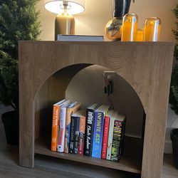 Modern Wood Side Table / Nightstand – Arched Design, Minimalist, Designer Style