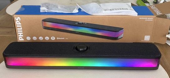 PHILIPS SPA4000 PC Sound Bar/Computer Speakers w/  microphone, Bluetooth, RGB Lights
