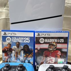 PlayStation 5 With Madden And CFB and Two Controllers
