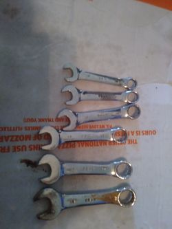 6 STUBBY WRENCHES METRIC SIZES 10AM - 15MM