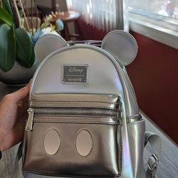 Disney Loungefly Mickey Mini Backpack – Disney 100 Platinum (Brand New w/ Tags)