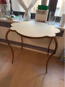 Marble & Gold Accent Side Table