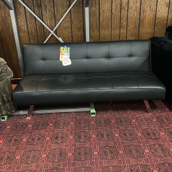 Black Vinyl Click Back Sofa