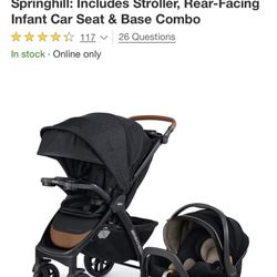 Brand New Chicco Bravo Primo Trio Travel System - Springhill Stroller And Infant Car Seat & Base Combo