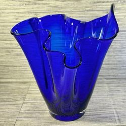 Vintage Handkerchief Style Glass Vase 