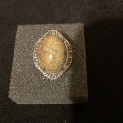 Vintage Sterling Silver 925 Ring With Labradorite Stone..size 6