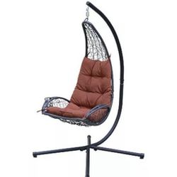 Hanging egg chair with stand