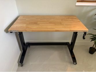 Husky Wood Top Worktable Desk on Wheels (46 in x 24 in)