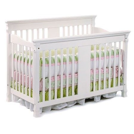 White Stockcraft Ariel 2-in-1 Stages Crib w/ Simmons BeautyRest Mattress