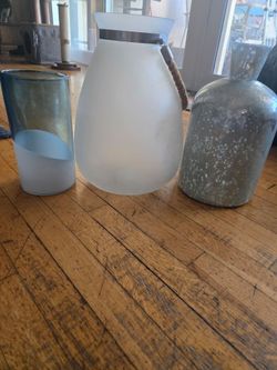 Set of 3 Decorative Glass Vases