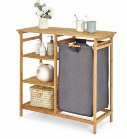 Bamboo Laundry Hamper Stand