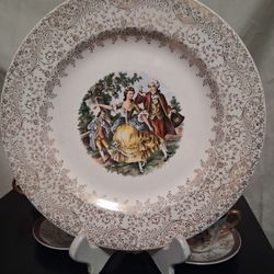 22k Gold Colonal China Plate